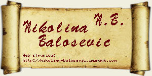 Nikolina Balošević vizit kartica